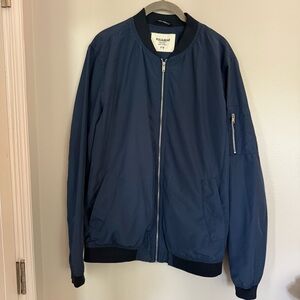 PULL&BEAR Navy Blue Bomber Jacket Size L